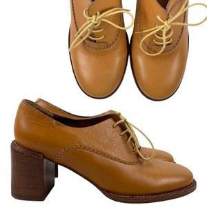 SEE BY CHLOE Tan Leather Oxford Heels | EU 37.5